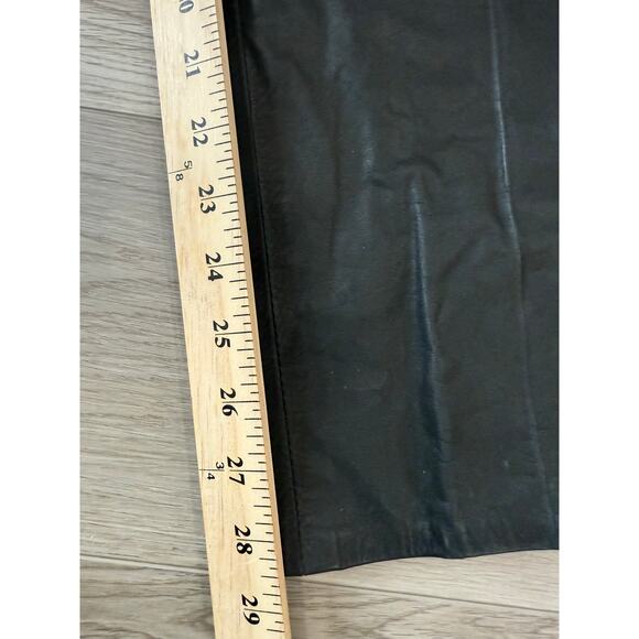 Comint Vintage Argentina Black Leather High Waist 80s Pleated 5/6 US Small - Picture 2 of 7